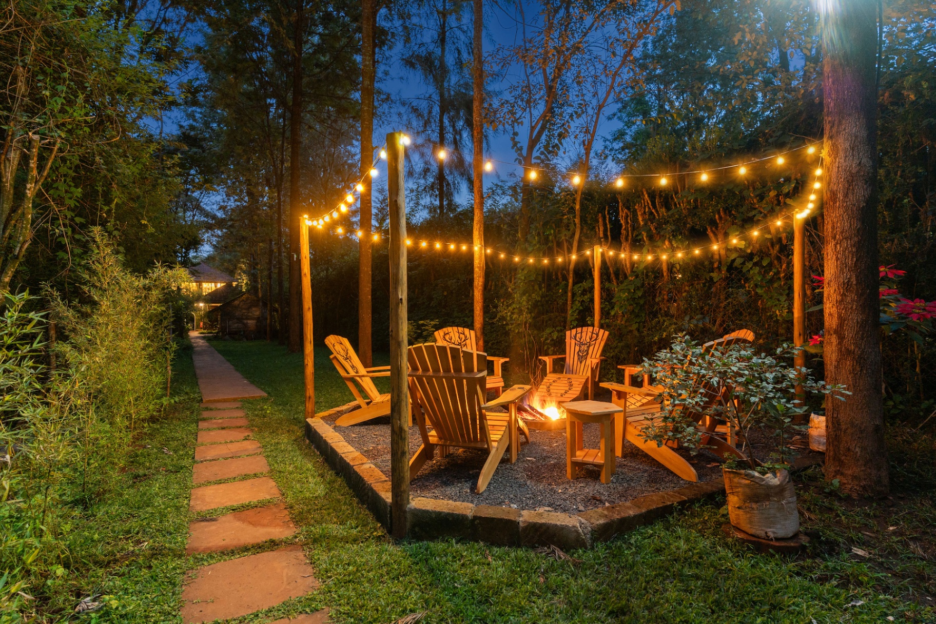 Firepit evenings at Jungle Oasis boutique accommodation in Karen, Nairobi