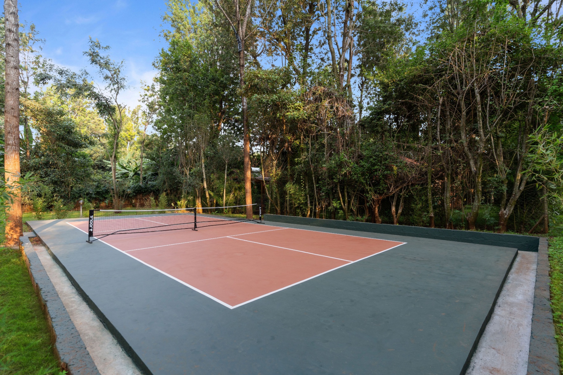 Private pickleball court at Jungle Oasis heated pool retreat in Karen, Nairobi